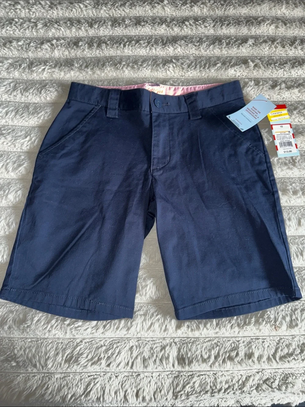 Cat & Jack Navy Girls' Classic Chino Shorts